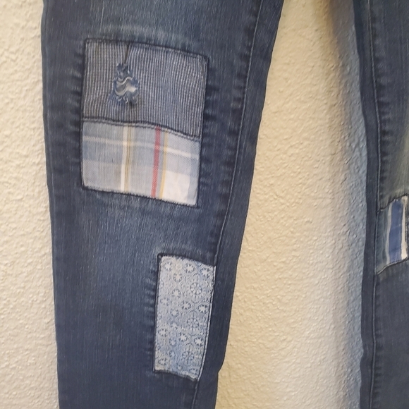 Soho Size 8 Cotton Blend Patchwork Leggins Stretchy Denin - Picture 5 of 13